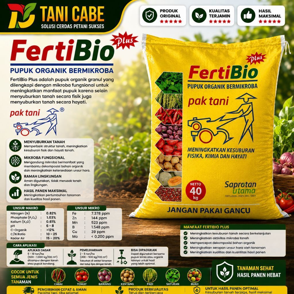 PUPUK FERTIBIO PAK TANI 1 SAK 40 KG PUPUK ORGANIK MIKROBA