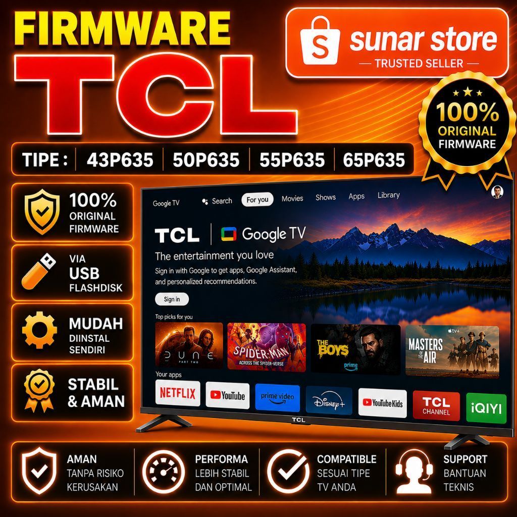 FIRMWARE TV TCL 43P635 50P635 55P635 65P635