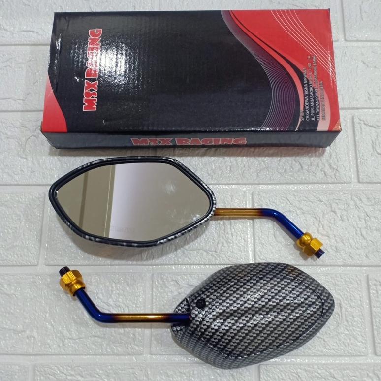 Top Rated Spion Carbon Karbon Gagang Panjang / Tangkai Panjang Blue Xx - Beat Vario 125 150 Scoopy S
