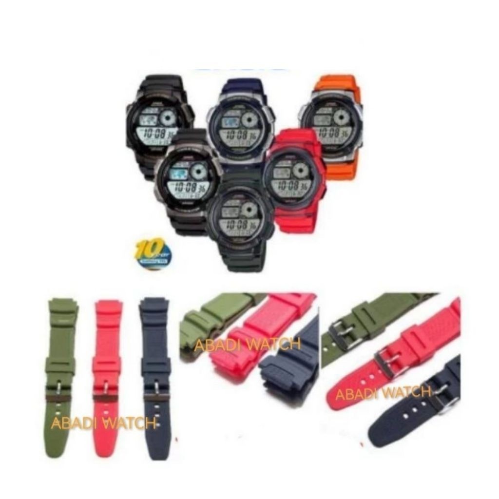 TALI JAM TANGAN  W-218H W-218H   W-218H RUBBER STRAP TALI JAM  W218H W 218H W 218 H W-218H (ae1000)