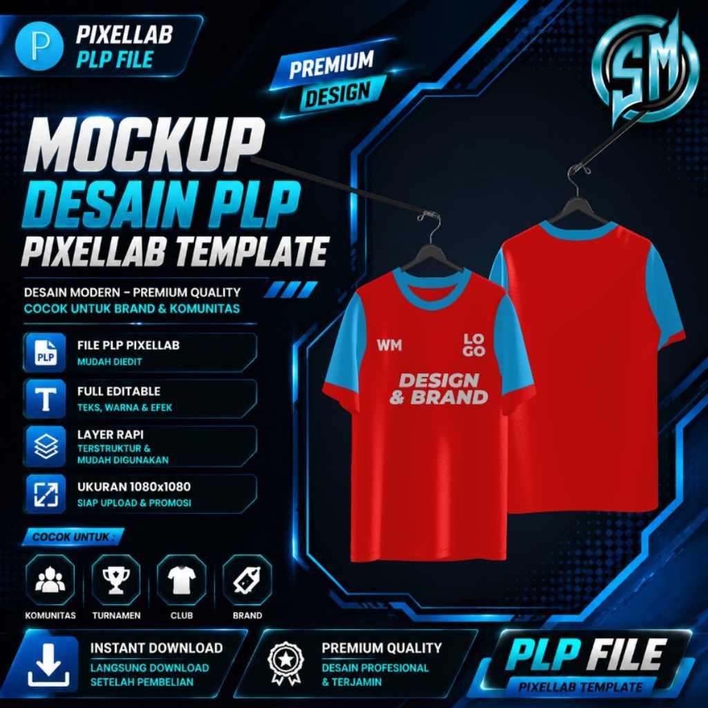 Template Mockup Baju T-Shirt  - File Pixellab
