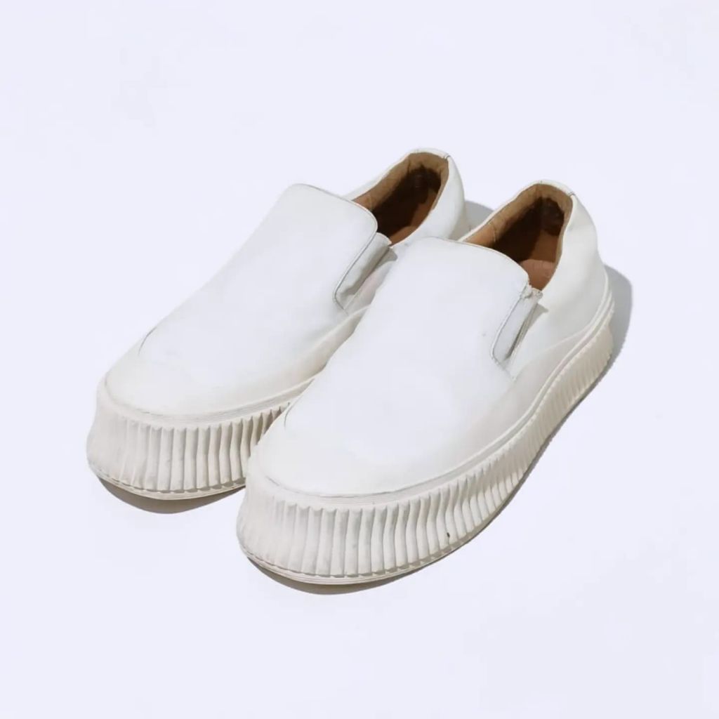 Jil Sander Chunky Platform Leather Slip on Sneakers Original
