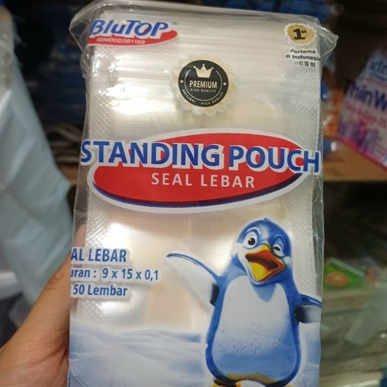 Standing pouch 9x15cm isi 50/plastik klip berdiri