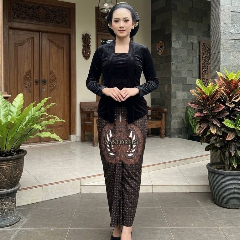 Rok wiru instan motif Batik Truntum Garuda Mahogany Solo