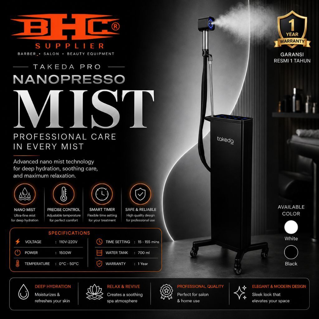 Takeda Pro Nanopresso Mist Nano Mist Machine Salon Profesional Facial Steamer Hair Treatment Nano St