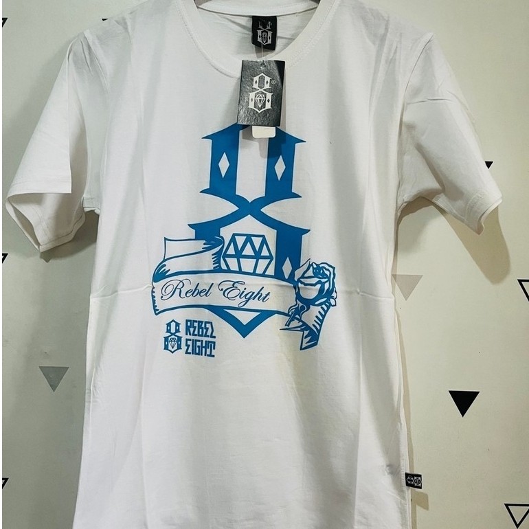 NEW Kaos Distro REBEL EIGHT Size M Minus Noda Kuning