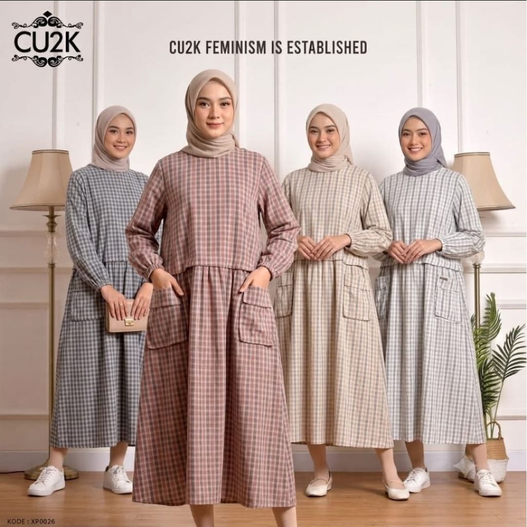 CU2K MIDI DRESS HAYNA | MIDI DRESS CU2K KATUN HARUKA| MIDI DRESS KATUN HARUKA | DRESS KATUN | GAMIS 