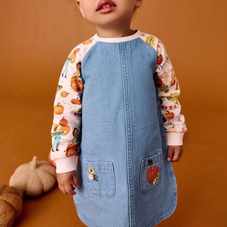 NEXT DRESS PUMPKIN DENIM 78Y