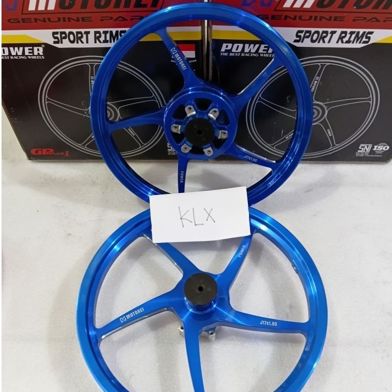 velg power motokei,motor klx 17 ×1.60 warna blue candy original