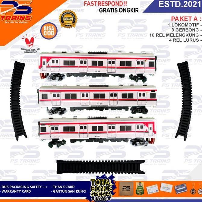 [ TANPA MESIN KRL JR-205 ] Mainan Kereta Api replika KRL Handmade By PSTRAINS Miniatur Kayu Plastik 