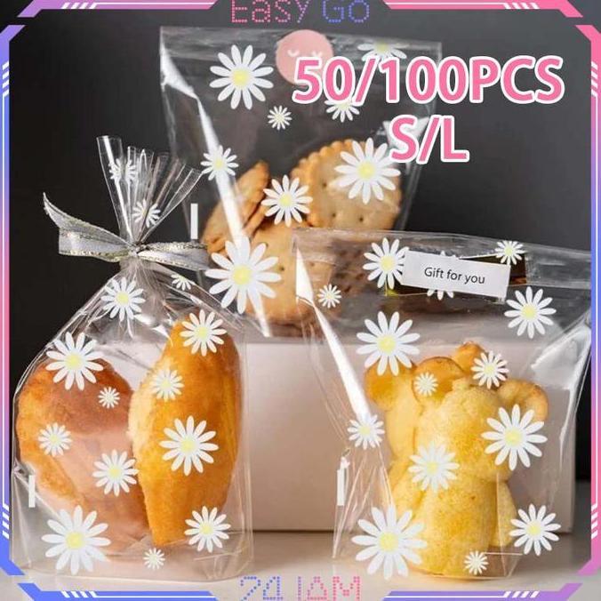 Isi 100pcs Kantong Cookies Plastik Lucu Kantong Plastik Cookies Standing Untuk Packing Cookies Kue K