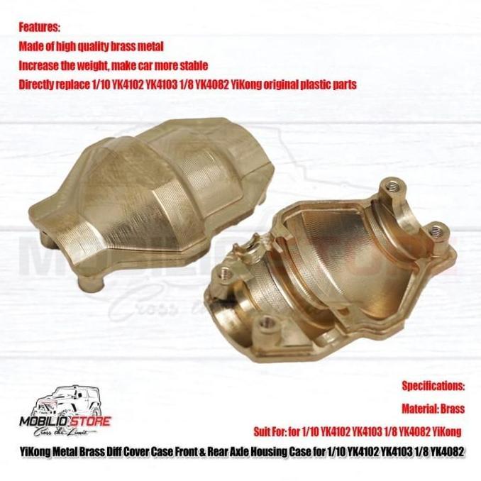 Upgrade Brass Diff Cover Case Front Rear Axle for Yikong YK4102 YK4082