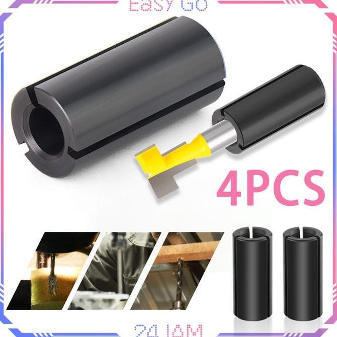 4pcs/Set Chuck Collet Sleeve 12,7mm Adapter Mesin Router Adapter Collet Adaptor Router Chuck Collet 
