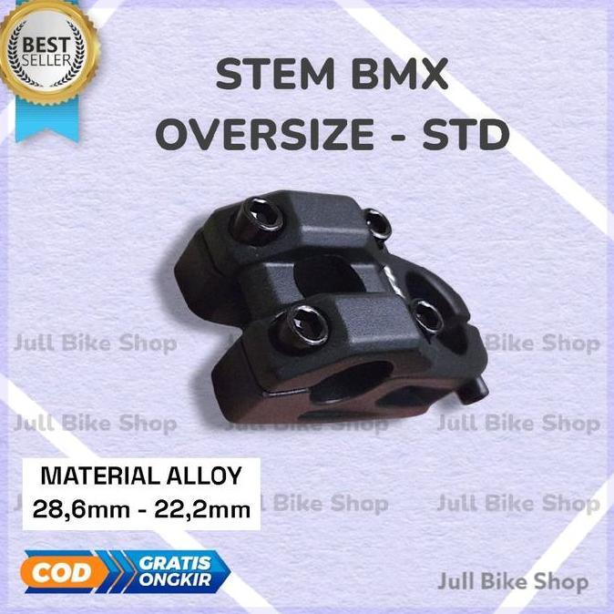Promo Stem BMX pacific sakoni oversize 28.6mm stang 22.2mm aluminium alloy hitam head tiang penjepit