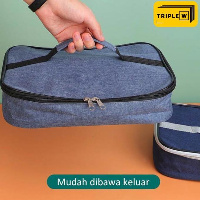Plastik- Triple W Tas Bento Box Bekal Makan Pouch Lunch Box