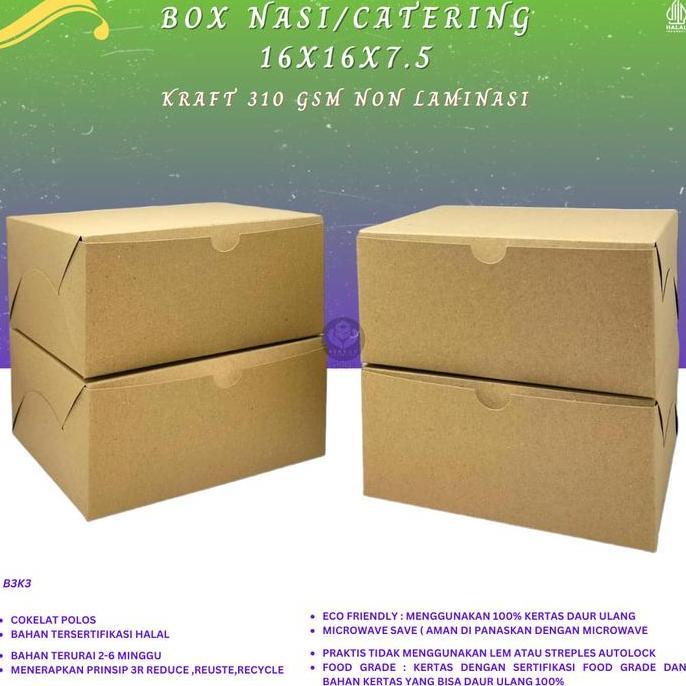 Plastik- (30 Pcs) Dus Nasi Kotak Katering 16X16 / Box Nasi 16X16 / Dus Catering 16X16 / Box Catering