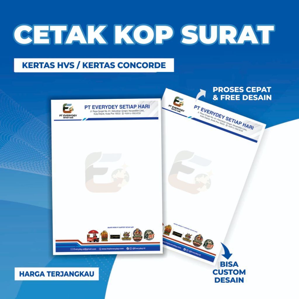 cetak kop surat custom
