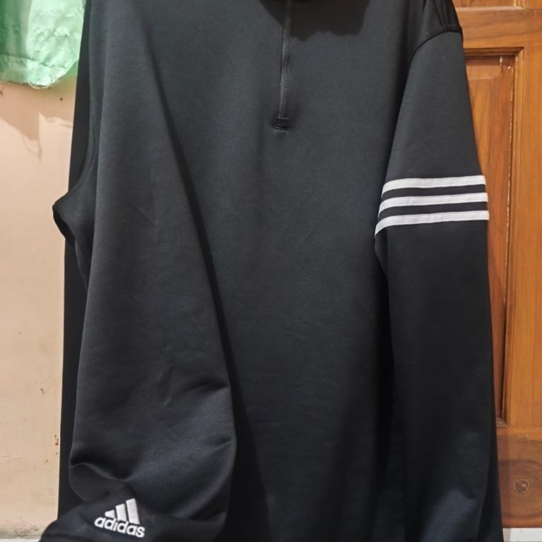 BACA DESKRIPSI - Kaos Lengan Panjang Adidas Half Zipper Adidas Golf Halfzip Jumbo Kaos Lengan Panjan