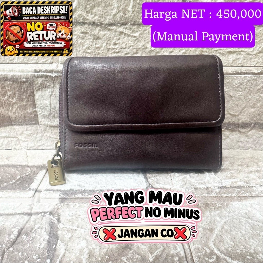 848# NET-Preloved Fossil Vintage Medium Wallet Espresso
