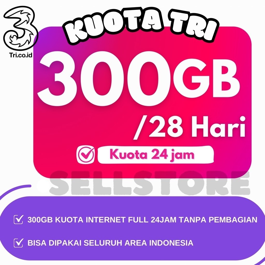 KUOTA TRI HAPPY 100GB 40GB 150GB FULL KUOTA INTERNET 28HARI