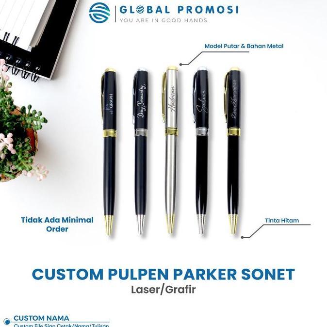 Werk- Grafir Pulpen Metal Custom Model Parker Sonet Souvenir/Si