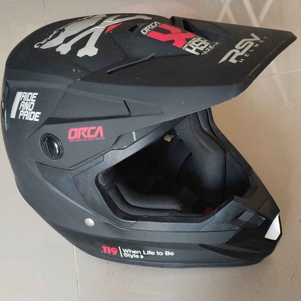 Helm RSV orca trail 2nd all size warna Hitam Doff
