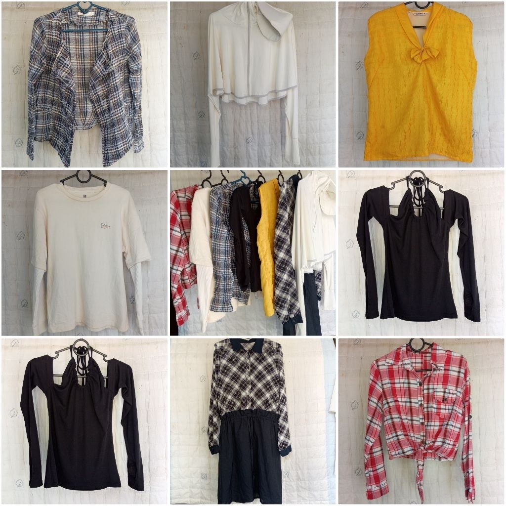 [Part 9] Baju Second Preloved atasan Outer Cardigan Blouse Dress Kemeja kotak jacket anti UV murah c