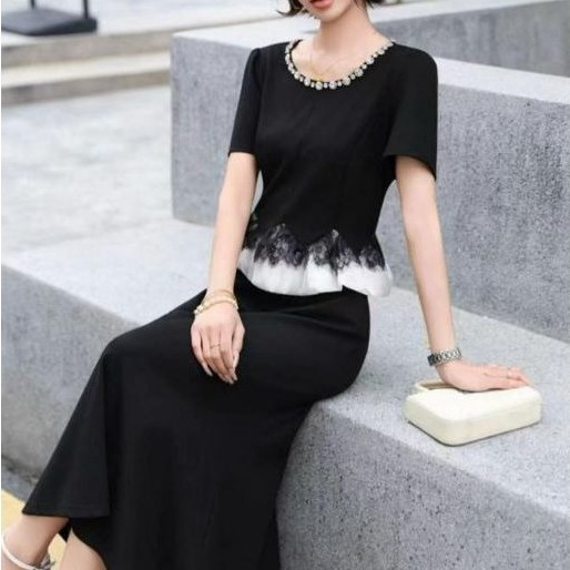 DRESS AUREL HITAM PUTIH PREMIUM