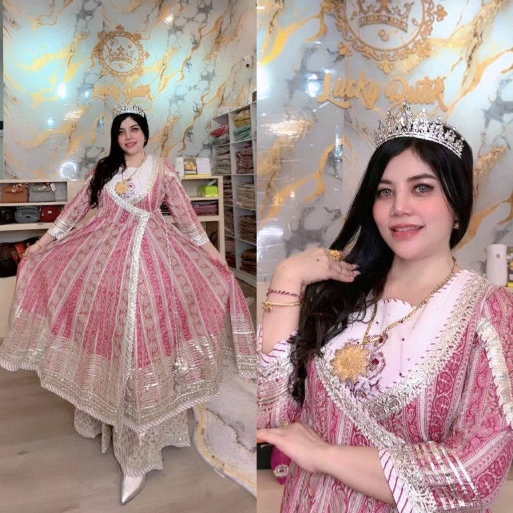 gamis rompi panjang merah