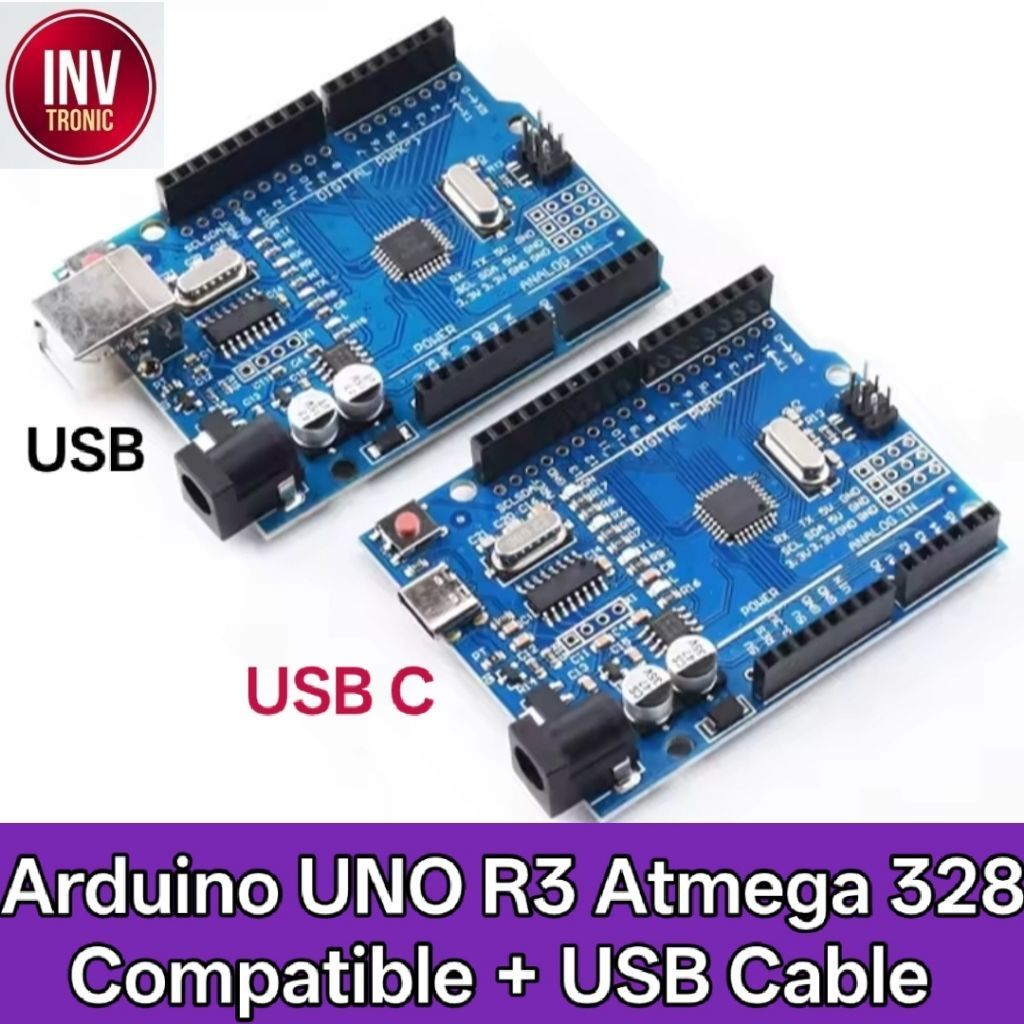 Arduino UNO R3 Atmega 328 Compatible + USB Cable / USB C Cable