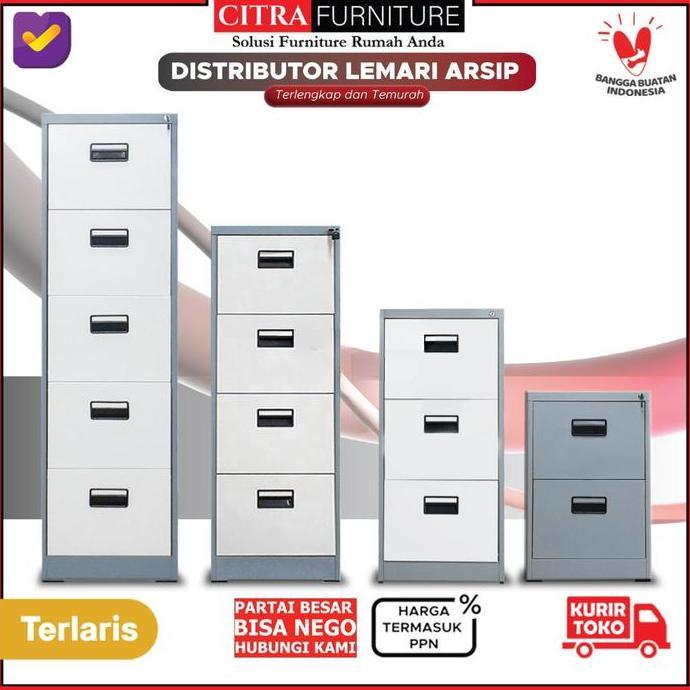 Filling Cabinet 4 Laci Drawer Besi | 2 Laci | 3 Laci | 5 Laci Kabinet