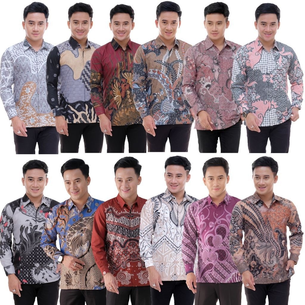Azriel Batik Pria Kemeja Azriel Batik Pria Lemgan Panjang Size M L XL XXL Adem Nyaman Pria Lemgan Pa