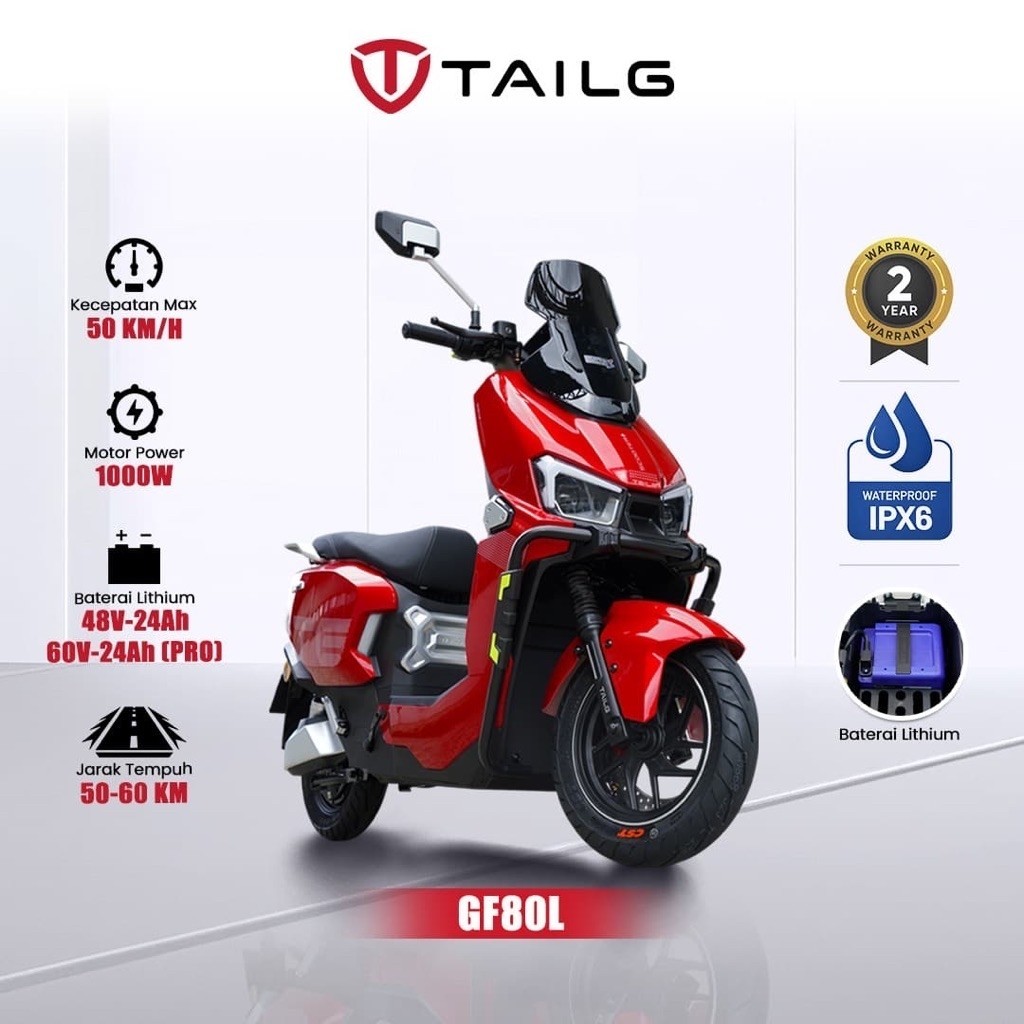 Tailg GF80L PRO Sepeda Listrik - Sepeda Motor Listrik Modern dengan Desain Elegan