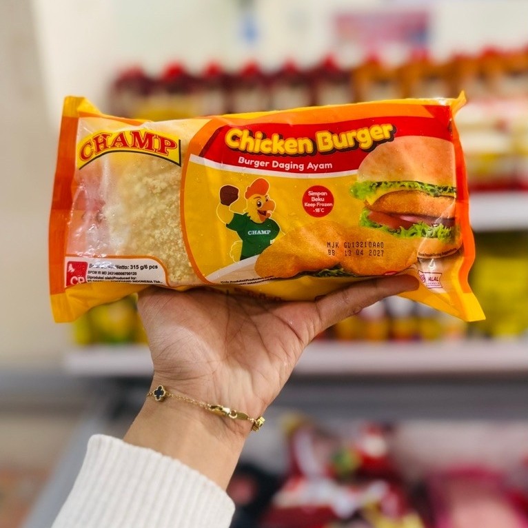 Champ Chicken Burger Burger Daging Ayam Frozen 315 gr