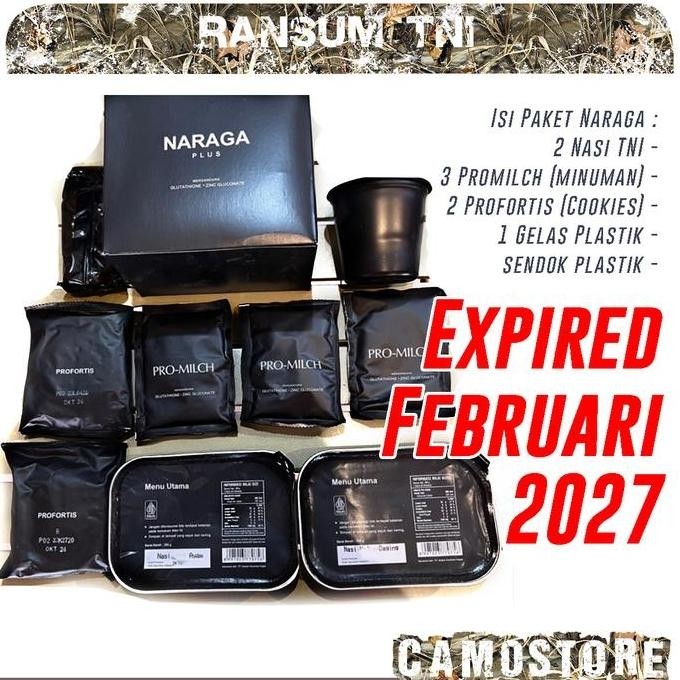 Ransum Tentara Paket Nasi Naraga MRE makanan instan survival Camping Hiking