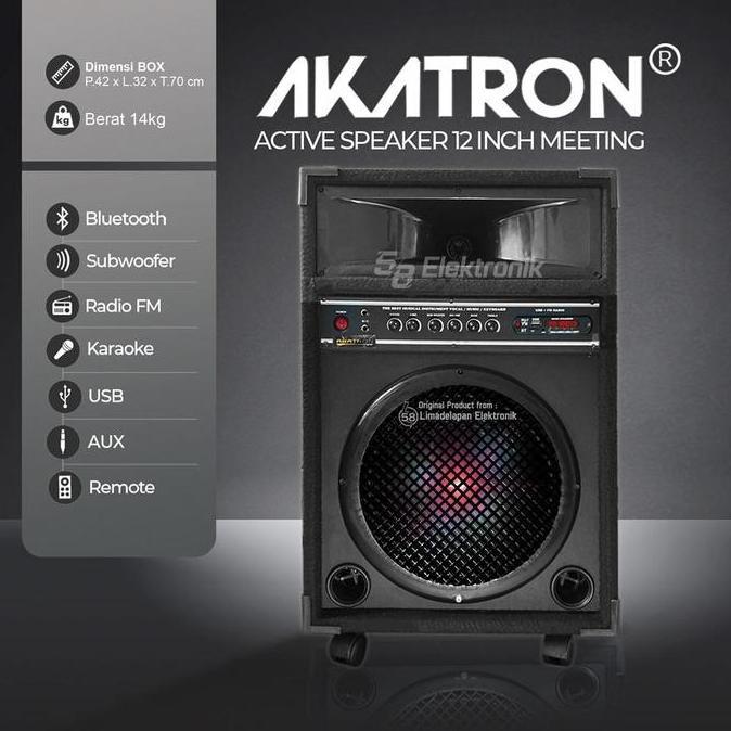 Rara Atri - Speaker Aktif 12 Inch Inchi Subwoofer 1201 Meeting Ada Roda + Led Terbaru 