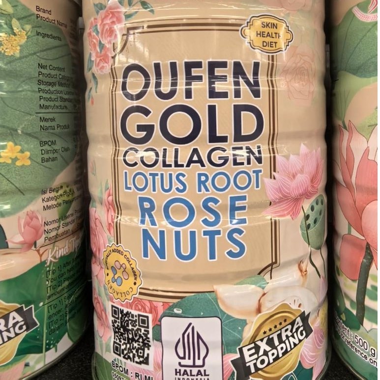 MAIQUFENG OUFEN GOLD COLLAGEN LOTUS ROOT ROSE NUTS. OUFEN COLLAGEN ROSE