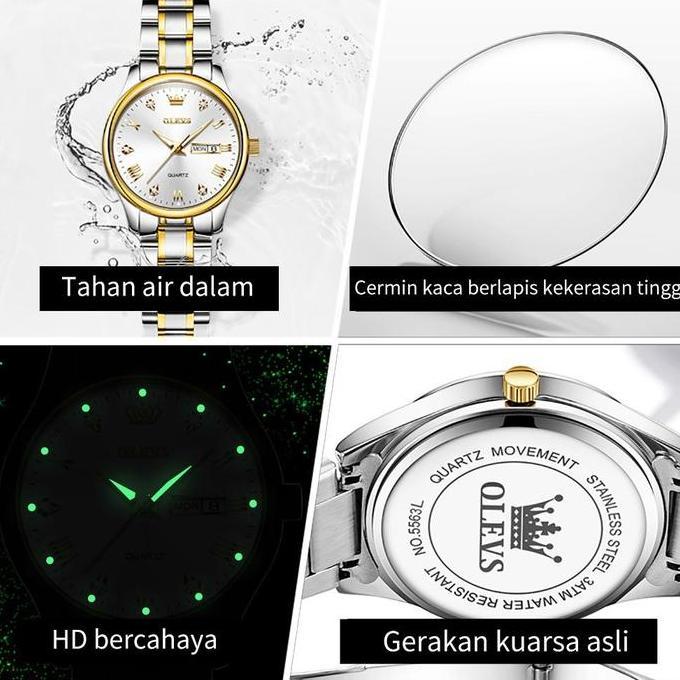 Viva- Olevs Jam Tangan Nita Anti Air Cewek Bergaya Elegan Kecil Analog Women Tches