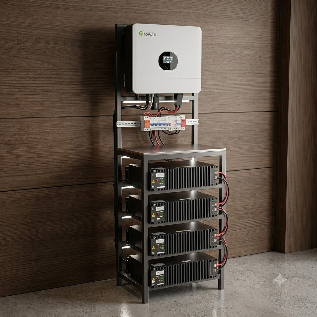 Rak tempat baterai LiFePO4 rackmount inverter server PLTS