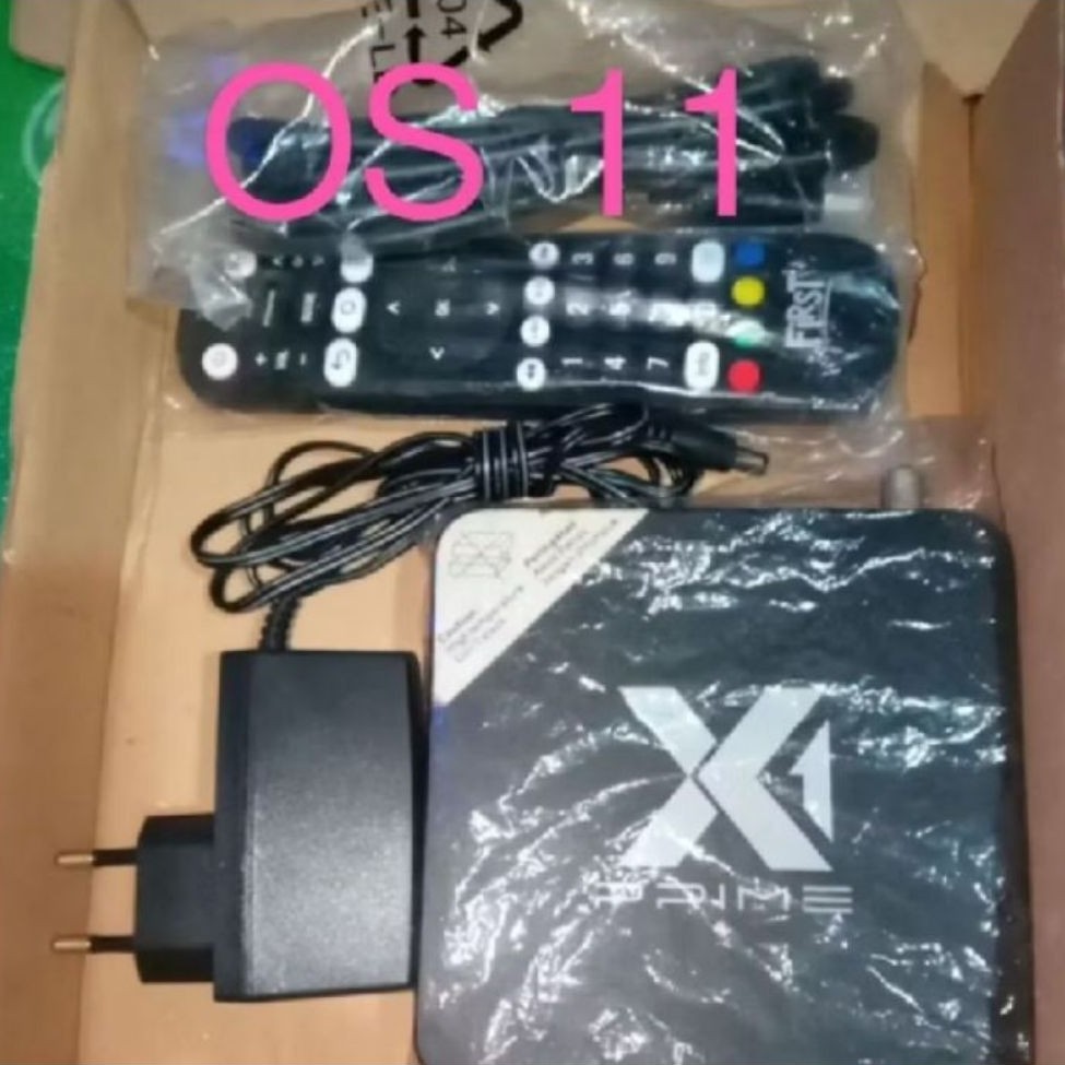 stb X1 prime os 11 unclok promo tampilan terbaru fullset remot voice comands (kembaran X1 lite)