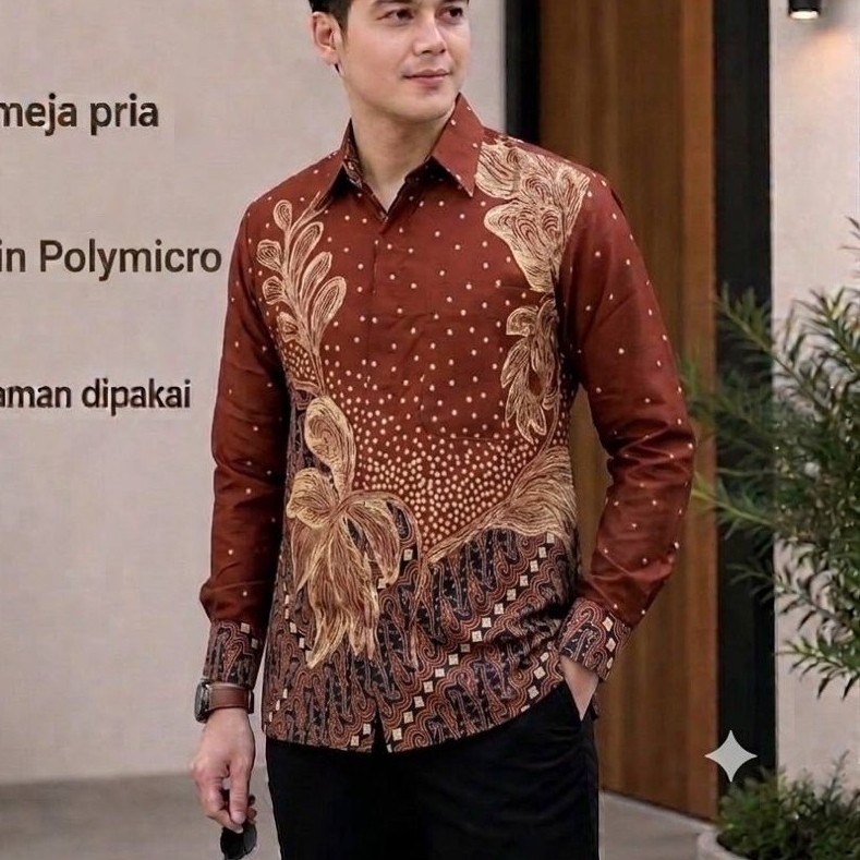 Kemeja Batik Pria Dewasa Lengan Panjang Elegan (Menerima Pesanan Seragaman)