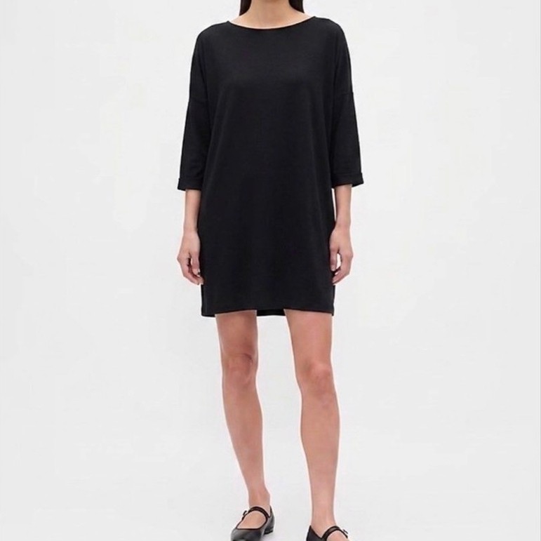 GAP Black T-Shirt Dress Loose Relaxed Basic Mini Dress