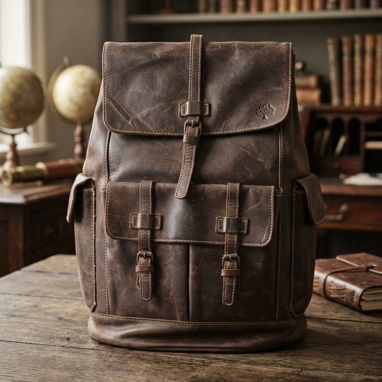 MLBR_ Mulbery Heritage backpack vintage brown leather rucksack