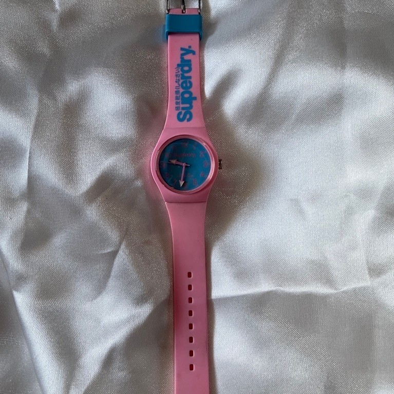 Jam tangan wanita Superdry pink biru (Preloved)