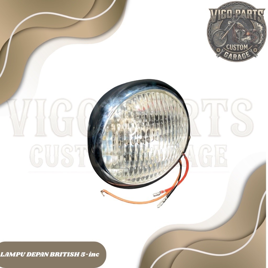 HeadLamp custom , british, chopper