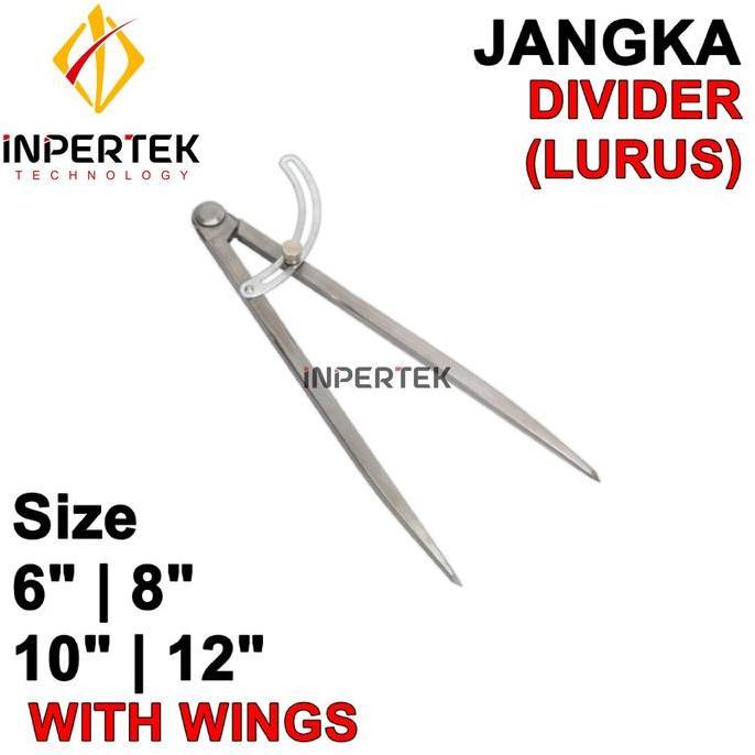 ZISIMAHE Jangka Besi 6" Jangka Lurus Jangka Bubut 6 Wing Compass Caliper 6 Inch