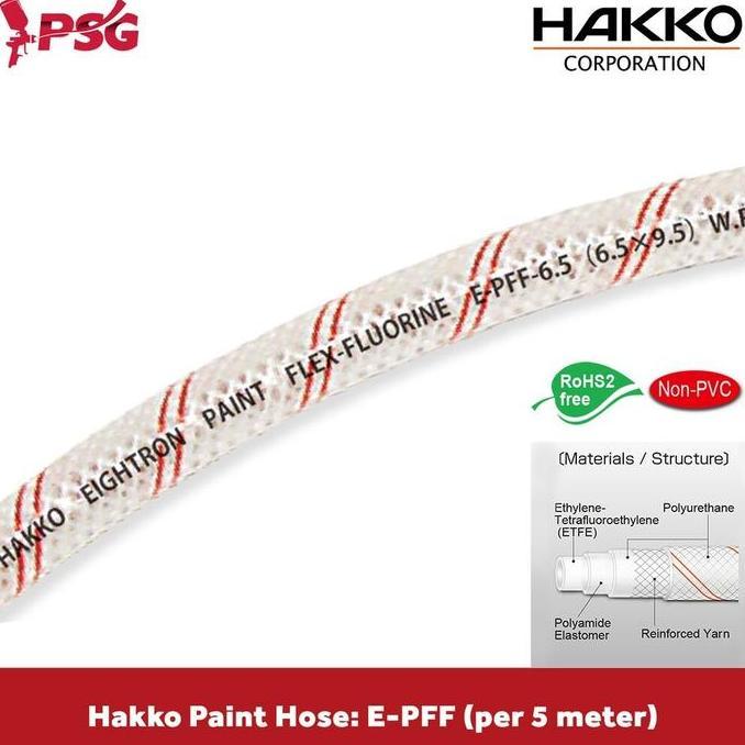 Hakko Paint Flex Fluorine Hose: E-PFF 6.5 x 9.5mm