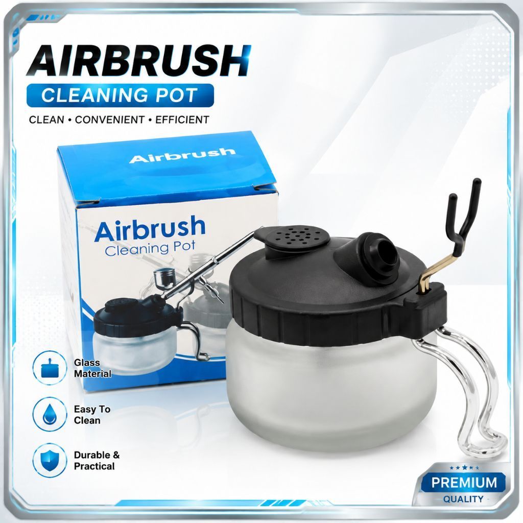 Airbrush Cleaning Pot Glass Pen Paint brush Airbrush Berkualitas
