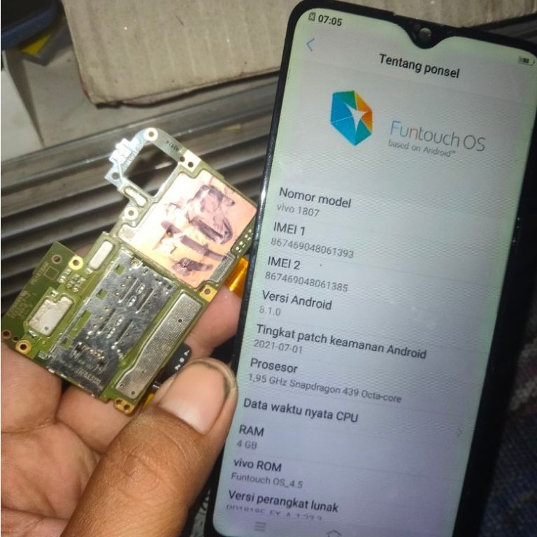 jual MESIN SAJA Vivo y95(1807) ram 4/32 sinyal aman,mesin normal NO POLA NO SANDI (bergaransi)