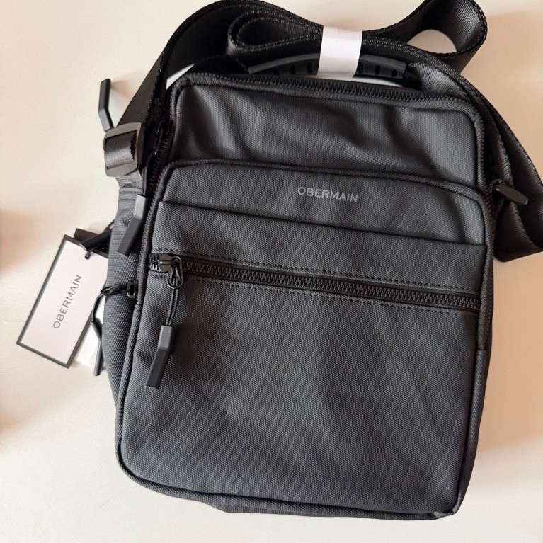 NEW Obermain Kaleb 1 Sling Bag Black Waist Bag Tas Selempang Pria Obermain Tas Pinggang Pria Tas Kec